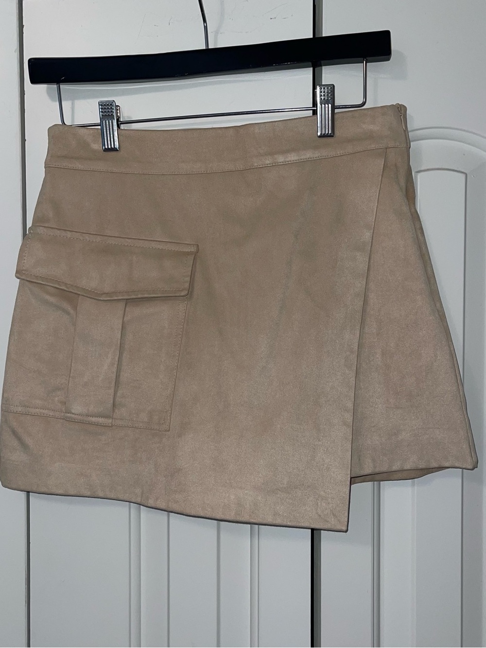 Zara Beige Faux Suede Mini Skirt